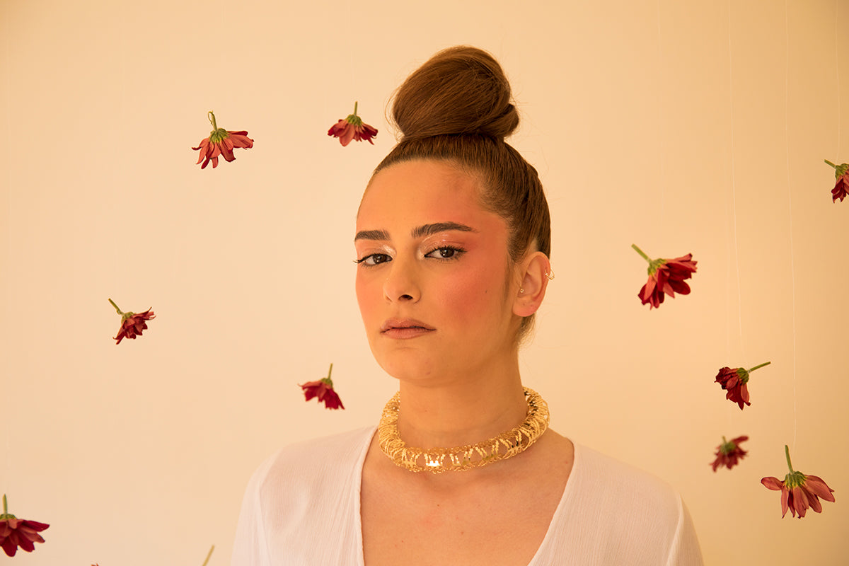 O’leeq pattern  necklace - عرق العليق